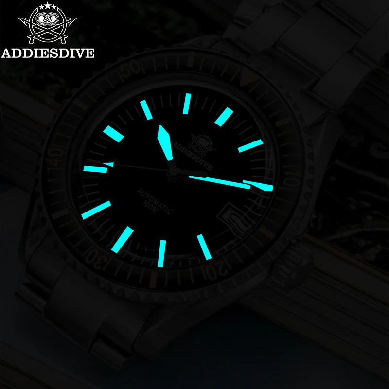 Relógio ADDIESDIVE AD2058 Automático - NH35A Safira 10ATM Mergulho 40mm Luminoso