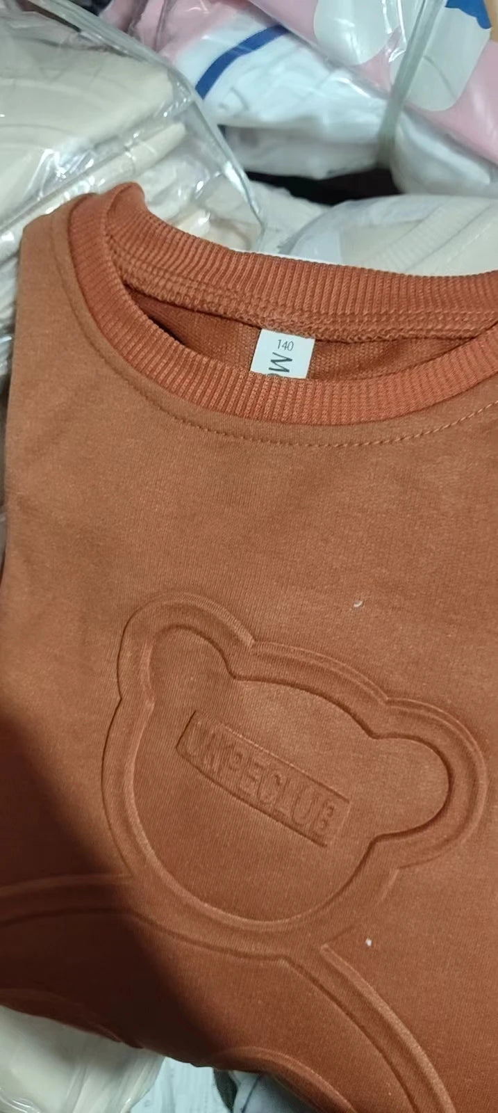Moletom Infantil Masculino Manga Longa Estampa Relevo – Estilo Coreano