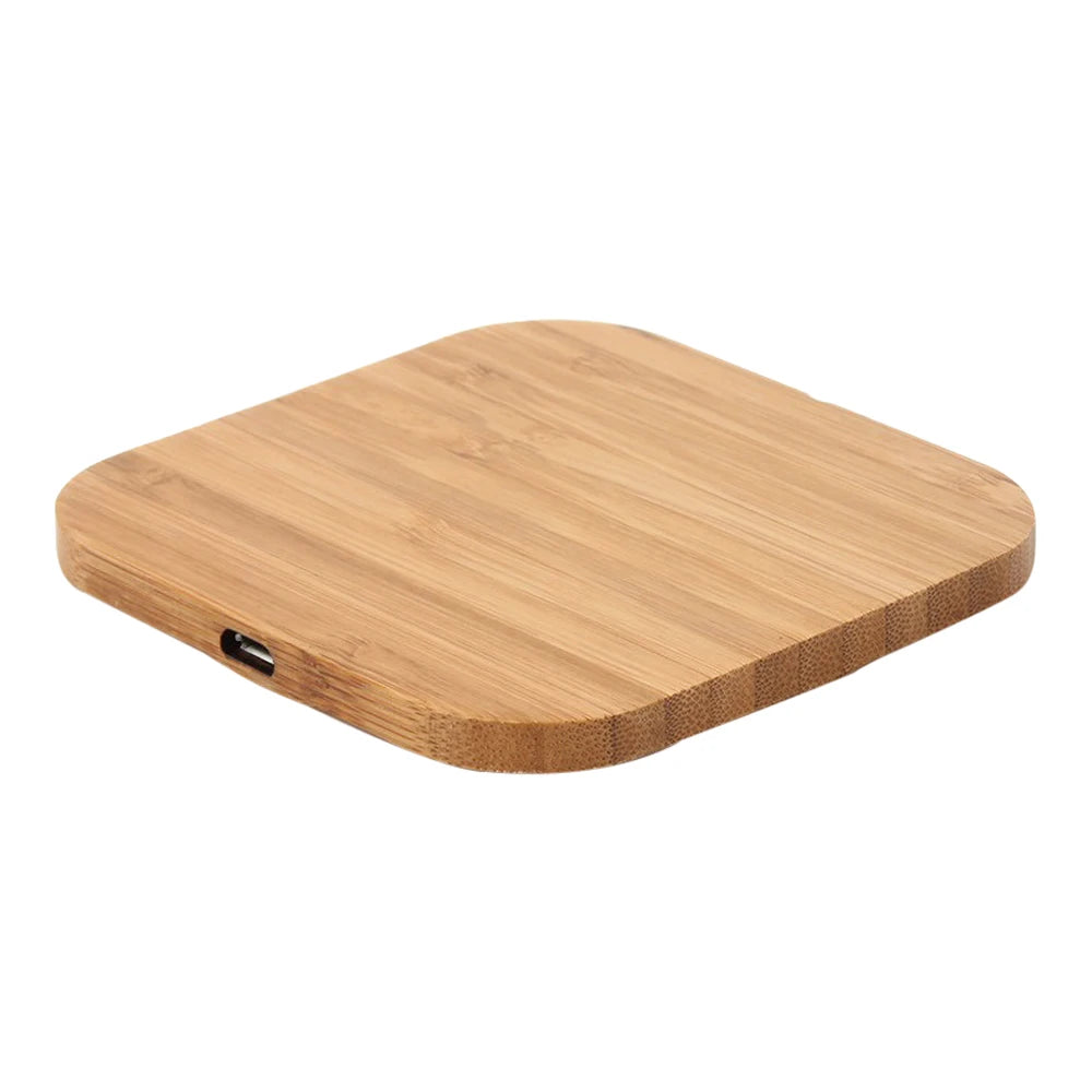 Carregador Sem Fio de Madeira 5W USB-C - Base de Carregamento Rápido para Celular
