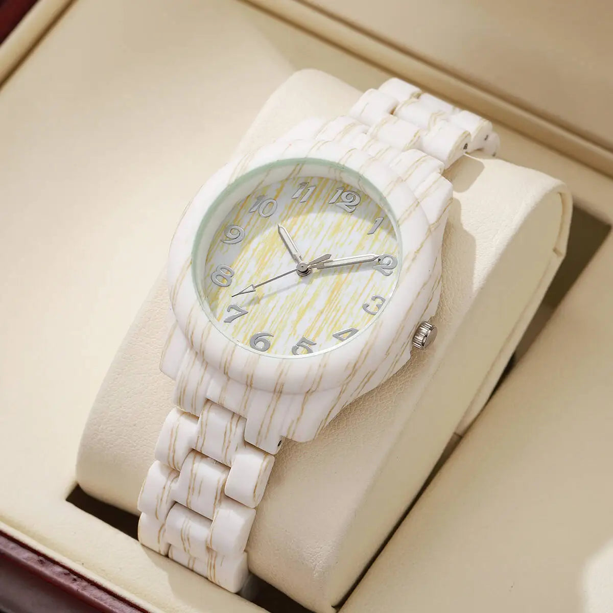 Relógio Feminino Casual Padrão Madeira - Quartzo - 5 Cores