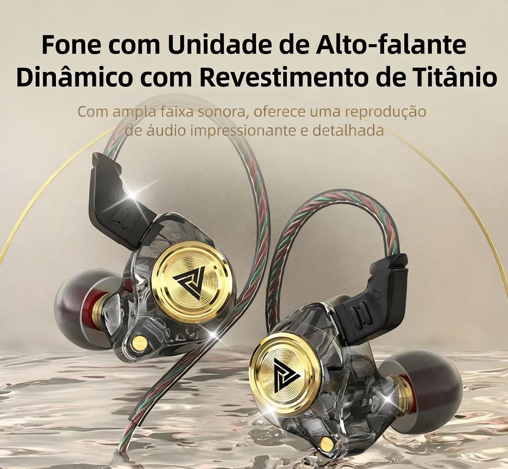 Fone de Ouvido QKZ AK3 com Microfone - HiFi Bass Stereo - Para Celular e PC