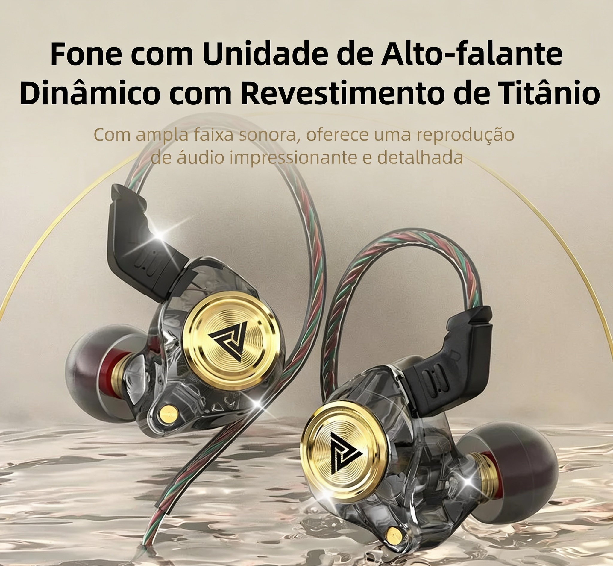 Fone de Ouvido QKZ AK3 com Microfone - HiFi Bass Stereo - Para Celular e PC
