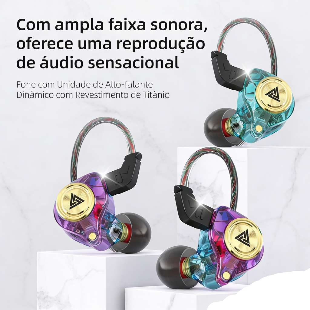 Fone de Ouvido QKZ AK3 com Microfone - HiFi Bass Stereo - Para Celular e PC